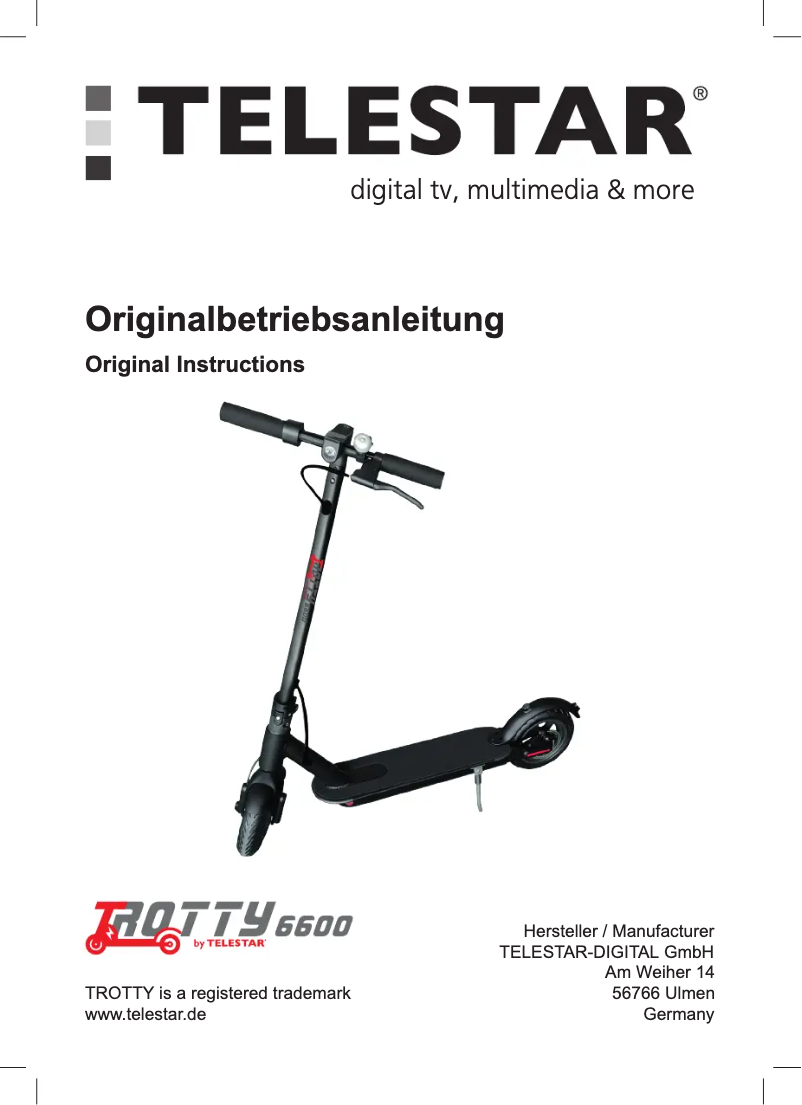 Page 1 de la notice Manuel utilisateur Telestar TROTTY 6600