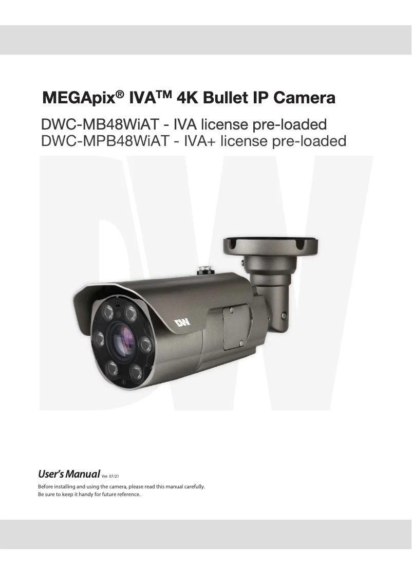 Image de la première page du manuel de l'appareil DWC-MB48WIAT