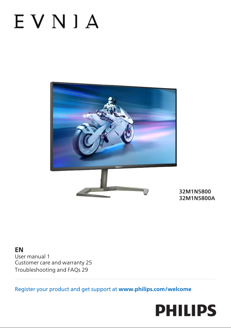 Page n°1 - Manuel utilisateur Philips Evnia 32M1N5800A