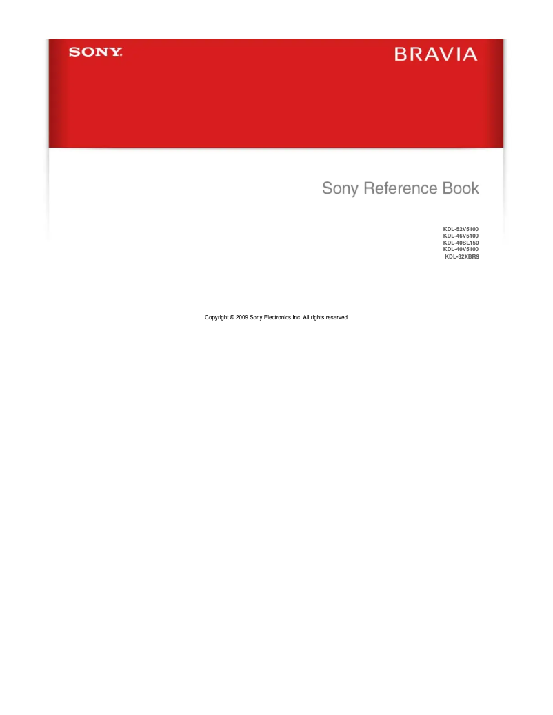 Page 1 de la notice Manuel utilisateur Sony Bravia KDL-40V5100