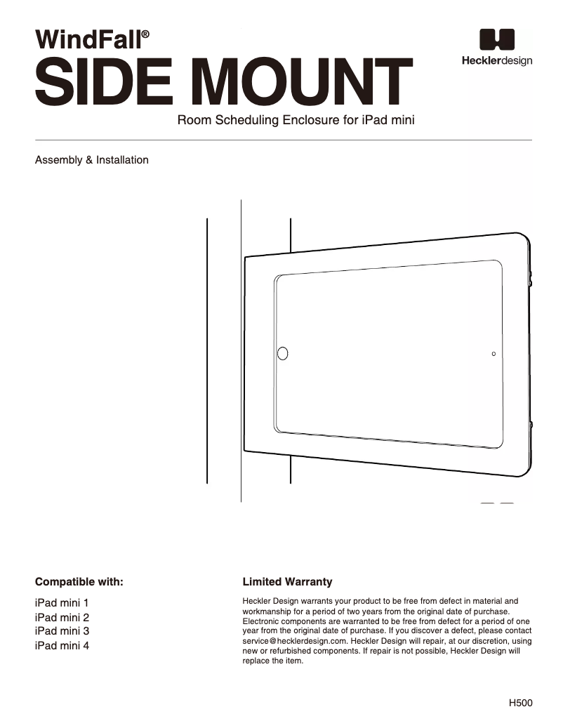 Page 1 de la notice Manuel utilisateur Heckler Design H500-BG