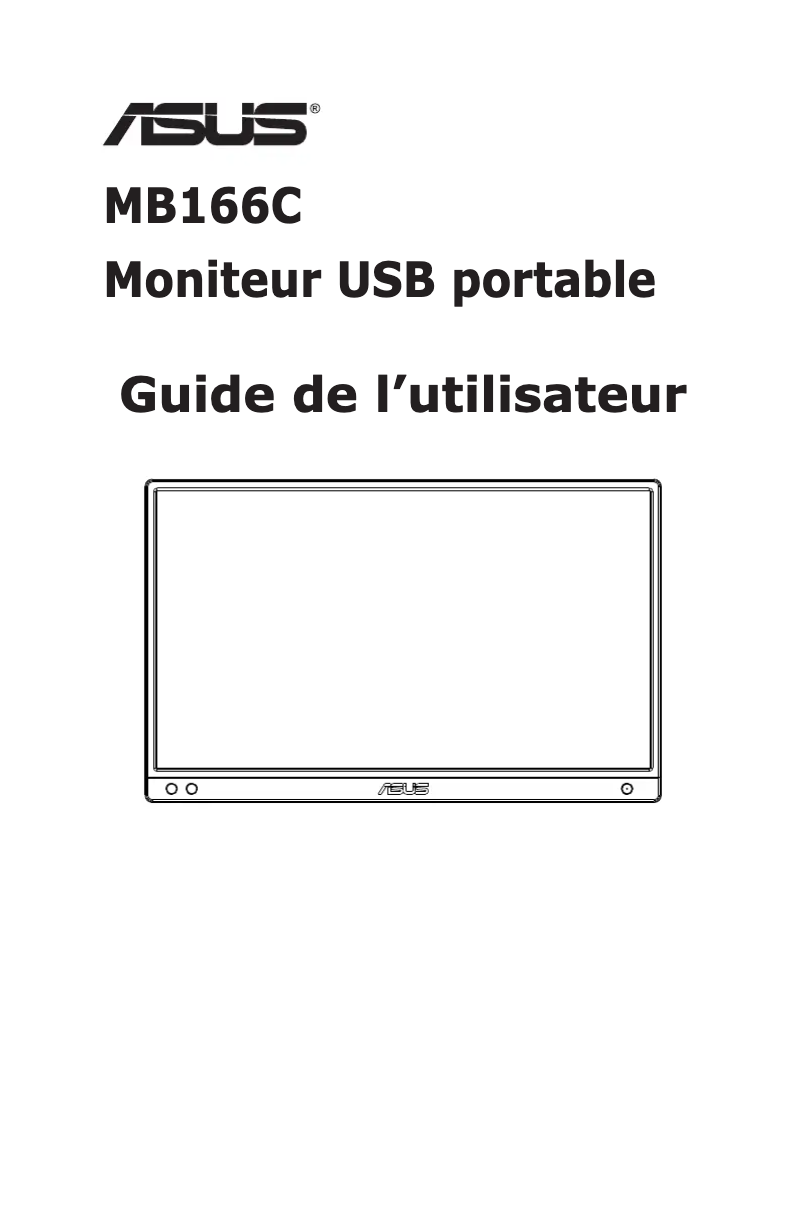 Image de la première page du manuel de l'appareil ZenScreen MB166C