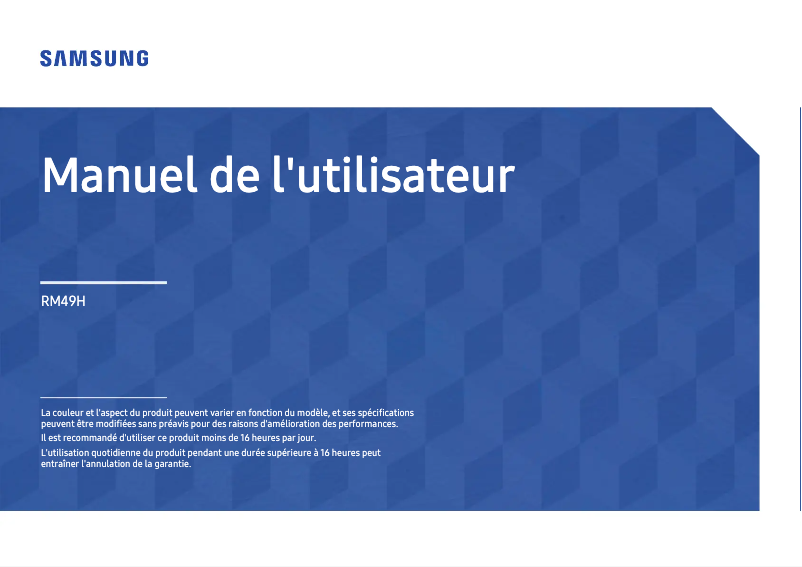 Image de la première page du manuel de l'appareil RM49H