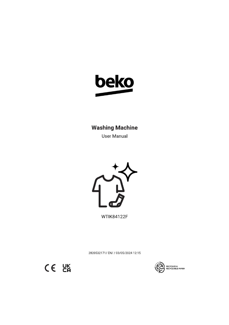 Page 1 de la notice Manuel utilisateur Beko WTIK84122F