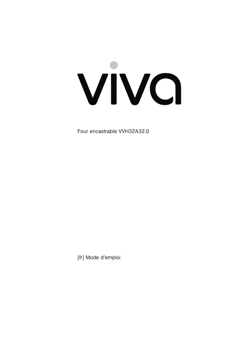 Page 1 de la notice Manuel utilisateur Viva VVH32A3250