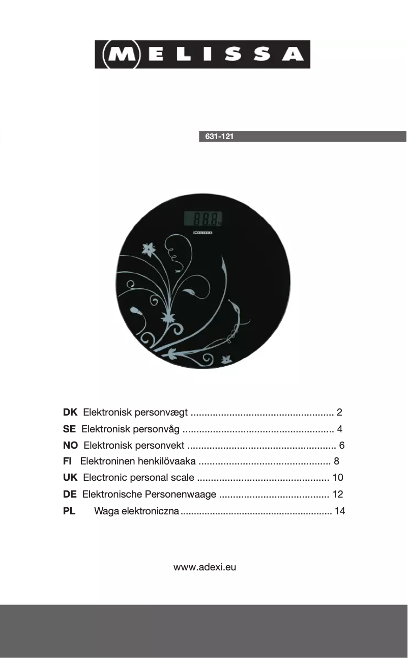 Página 1 del manual Manual de usuario Melissa 631-121