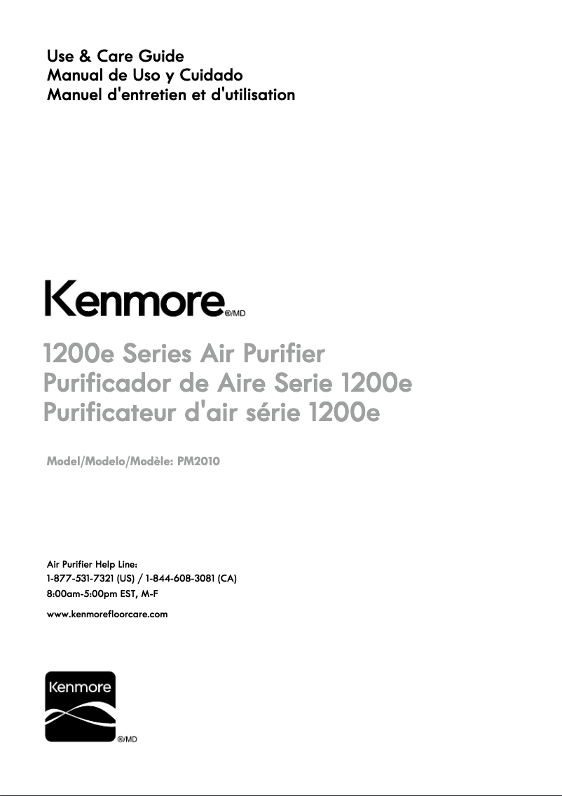 Page n°1 - Manuel utilisateur Kenmore PM2010