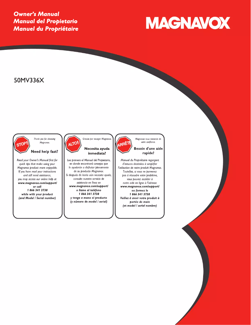 Page 1 de la notice Manuel utilisateur Magnavox 50MV336X