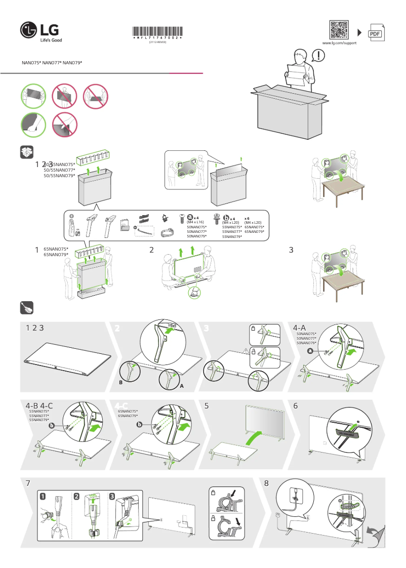 Page 1 de la notice Manuel utilisateur LG 55NANO796PC