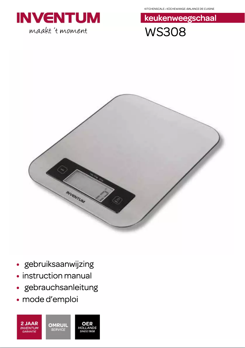 Image de la première page du manuel de l'appareil WS308