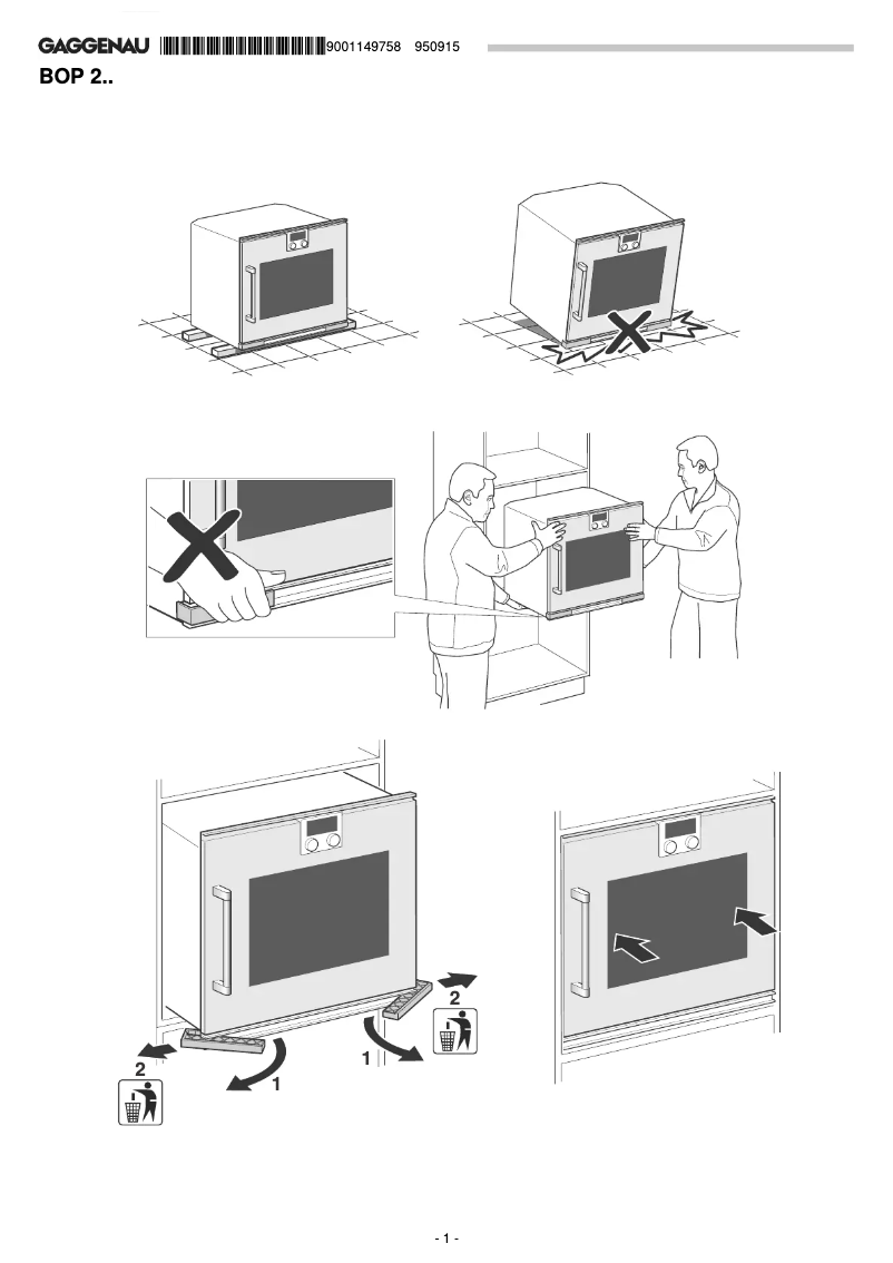 Page 1 de la notice Guide d'installation Gaggenau BOP211101