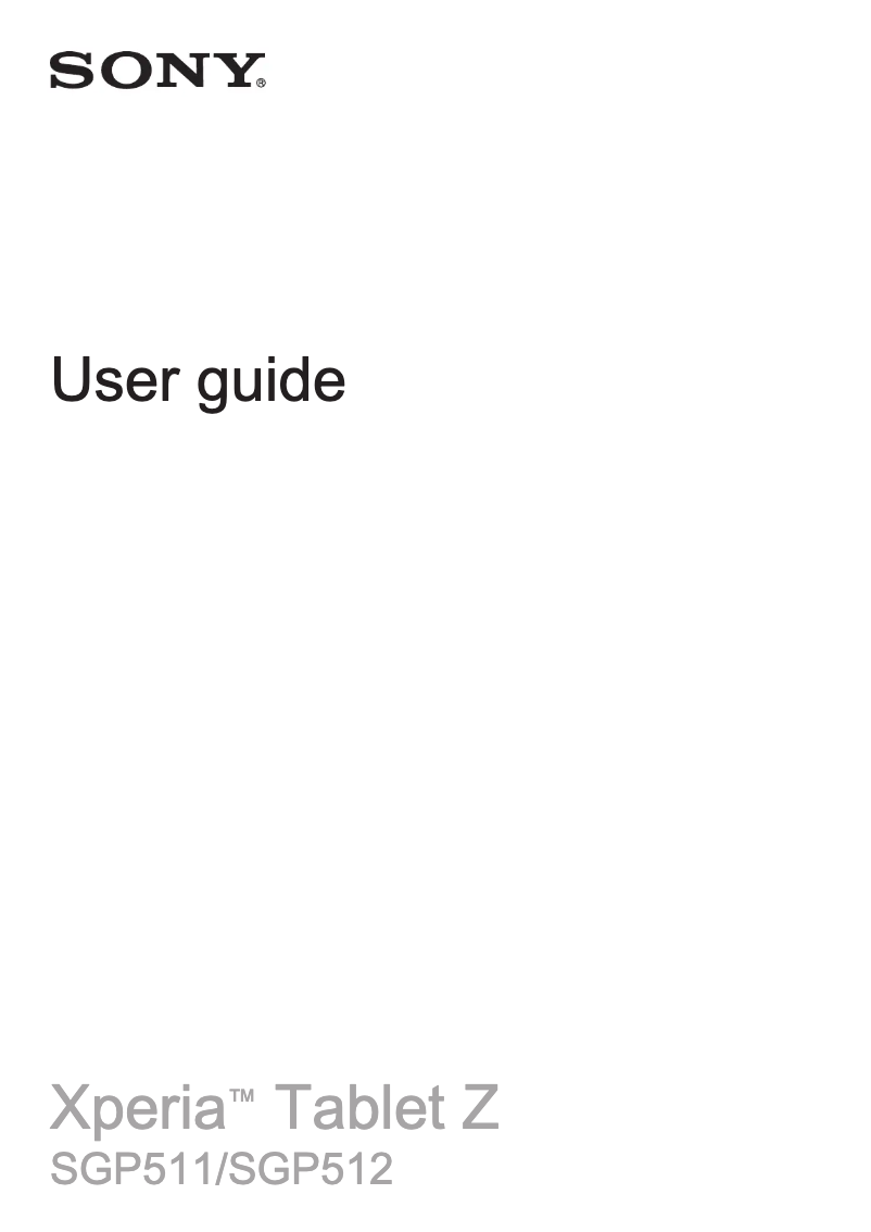 Page 1 de la notice Manuel utilisateur Sony Xperia Z2 Wi-Fi SGP512