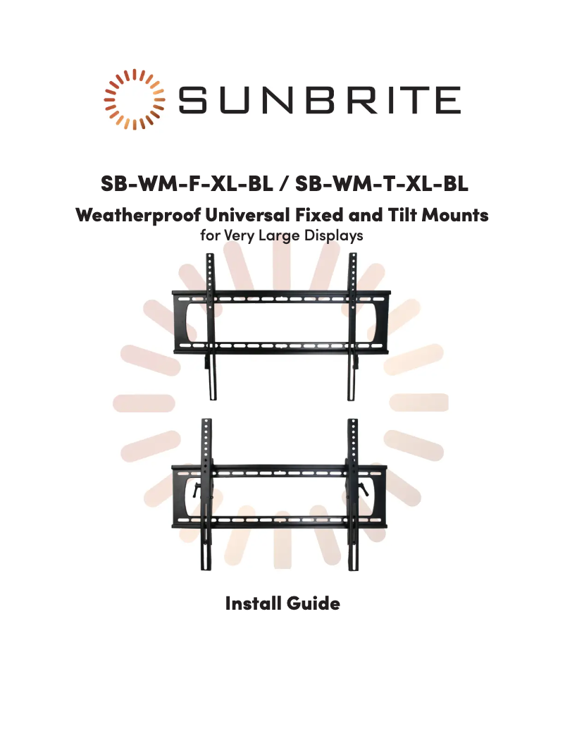 Page n°1 - Manuel utilisateur SunBriteTV SB-WM-T-XL-BLK