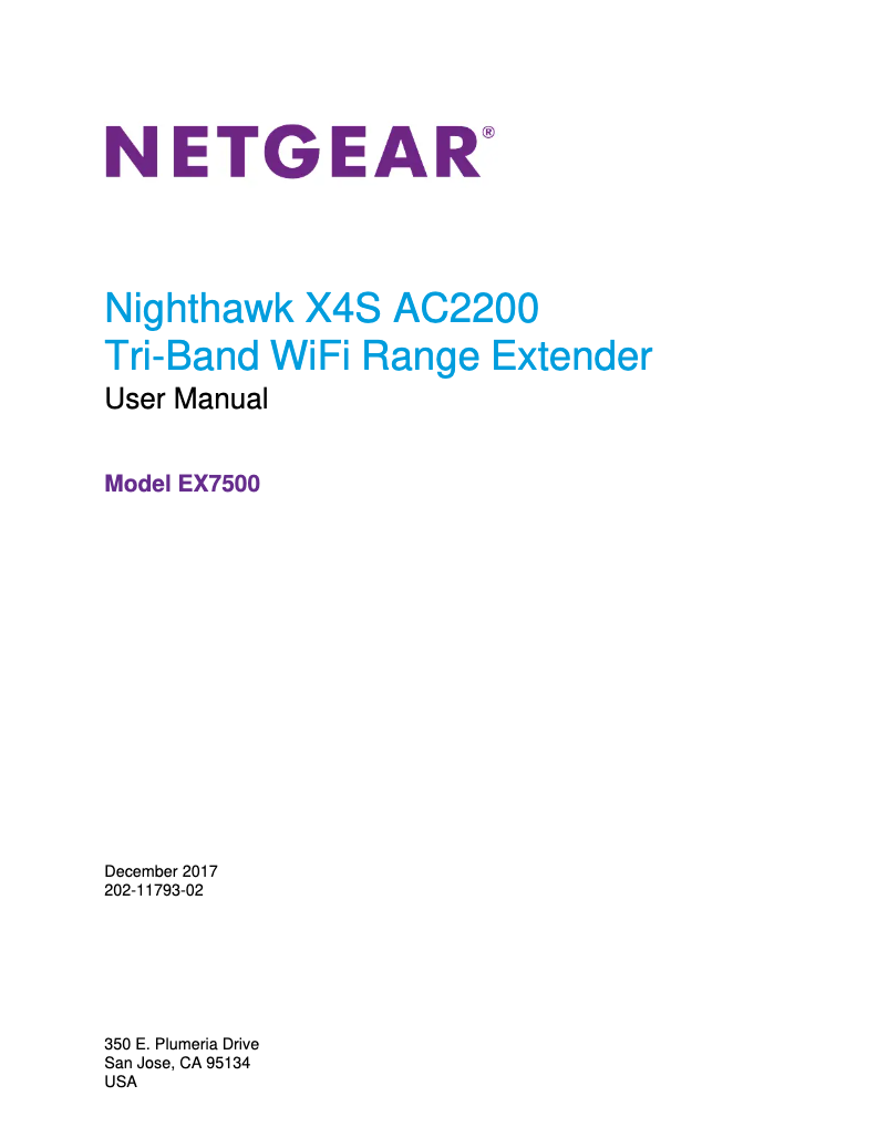 Page n°1 - Manuel utilisateur Netgear Nighthawk X4S EX7500