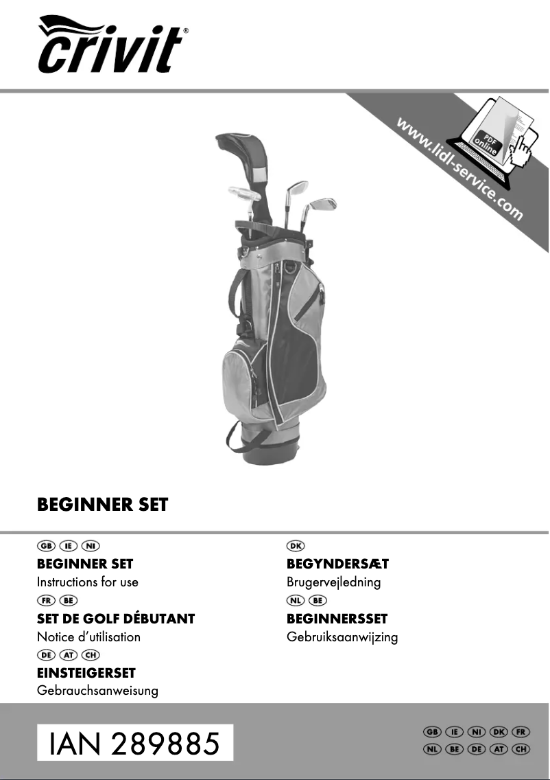 Page 1 de la notice Manuel utilisateur Crivit IAN 289885