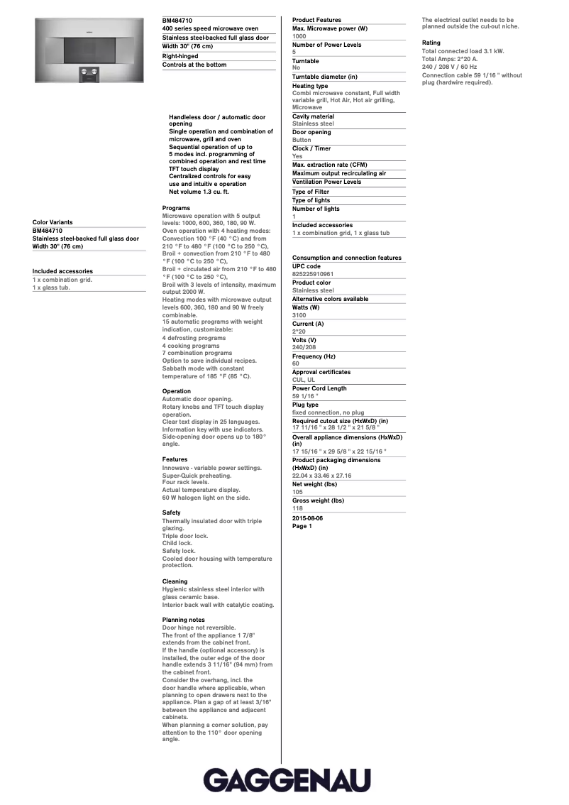 Image de la première page du manuel de l'appareil BM485710