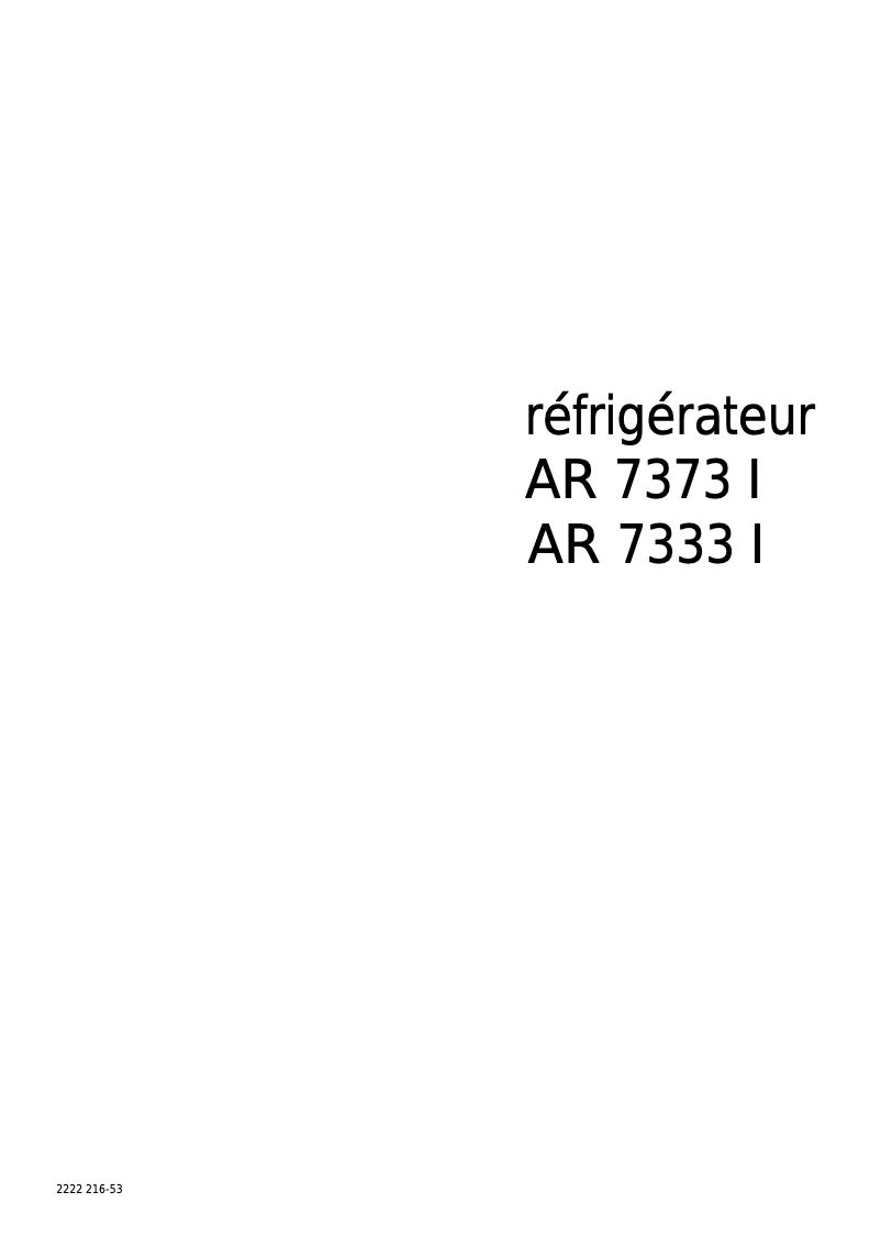 Image de la première page du manuel de l'appareil AR7373I