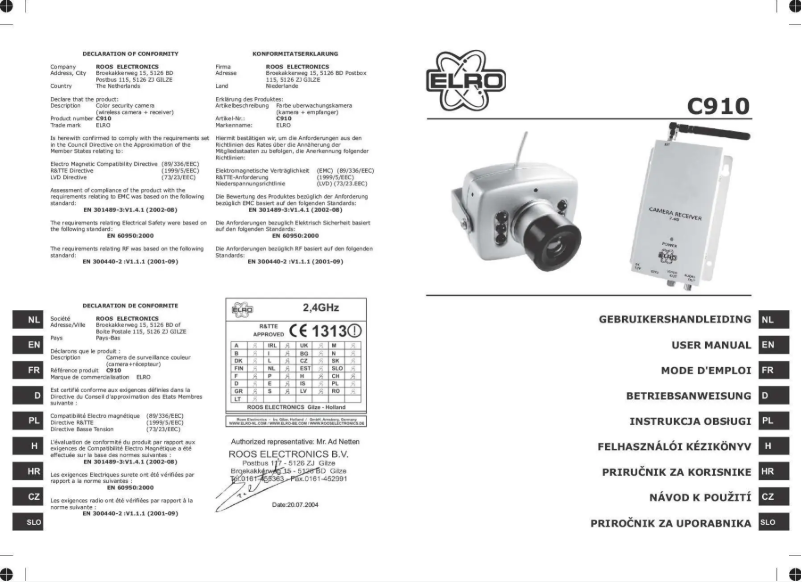 Imagen de la primera página del manual del dispositivo C910