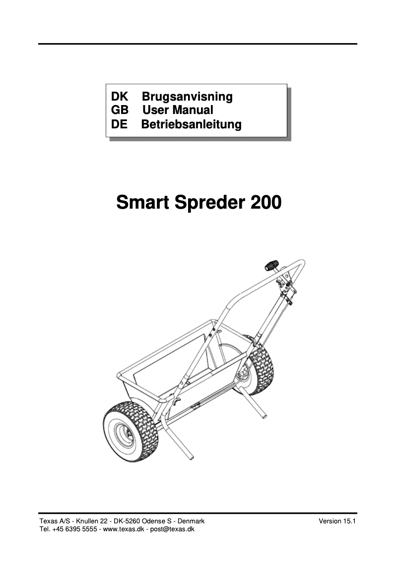 Page n°1 - Manuel utilisateur Texas Smart Spreader 200