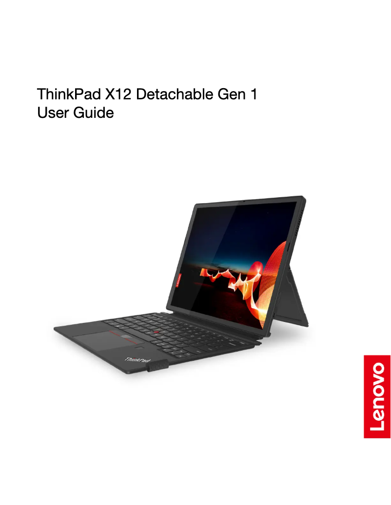 Page 1 de la notice Manuel utilisateur Lenovo ThinkPad X12 Detachable Gen 1