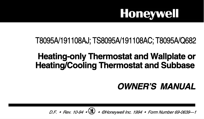 Image de la première page du manuel de l'appareil T8095A