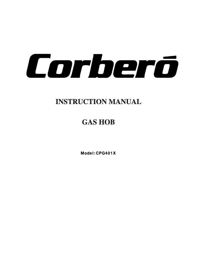 Page n°1 - Manuel utilisateur Corbero CPG 401 X