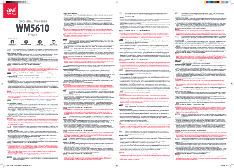 Page 1 de la notice Manuel utilisateur One for all WM 5610