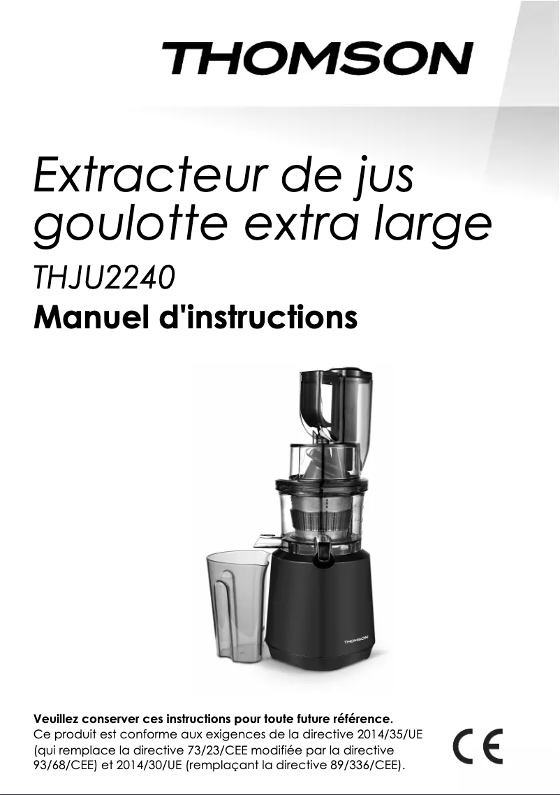 Page 1 de la notice Manuel utilisateur Thomson THJU2240