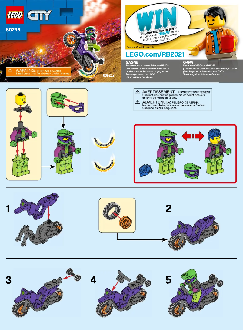 Page 1 de la notice Manuel utilisateur Lego City 60296