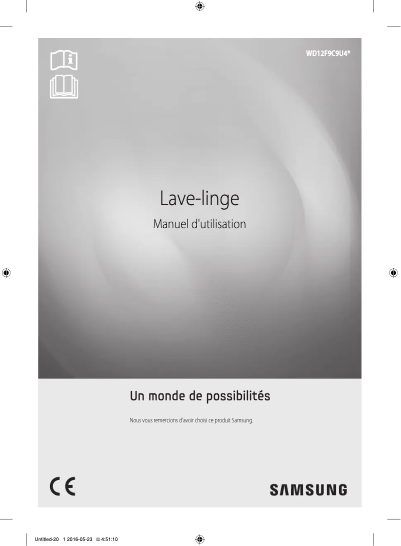 Page n°1 - Manuel utilisateur Samsung WD12F9C9U4W/EU