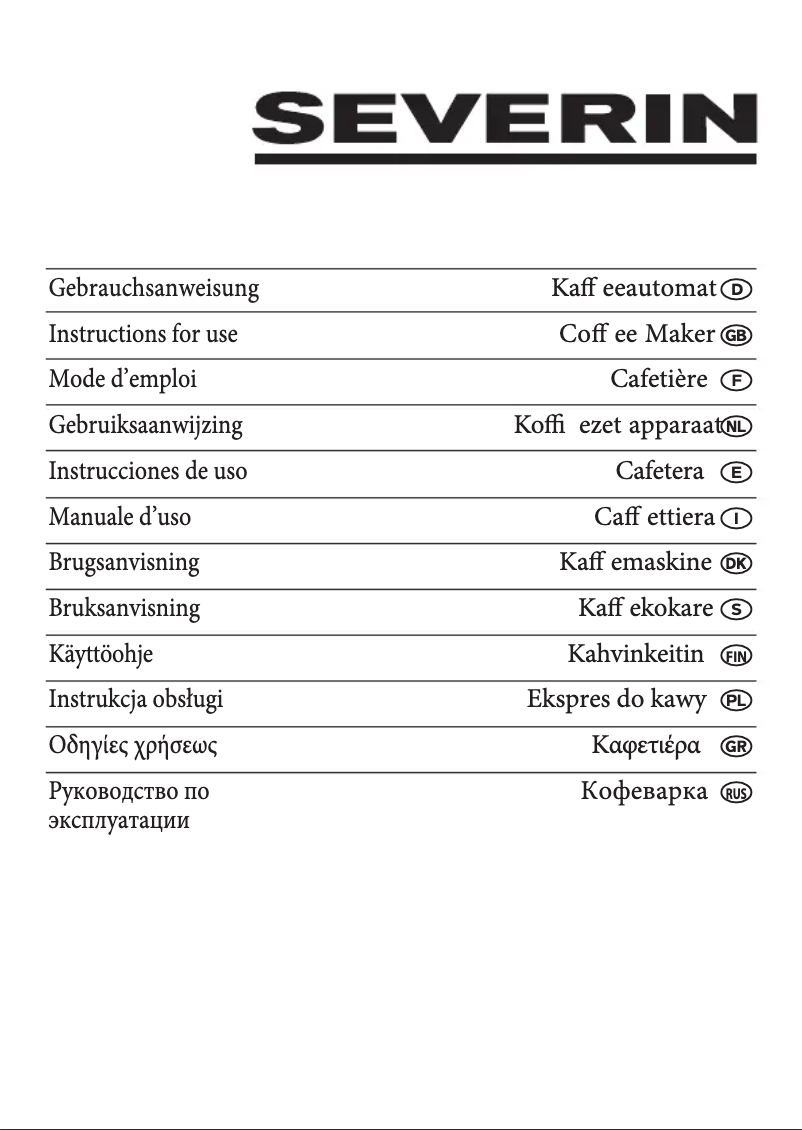 Page n°1 - Manuel utilisateur Severin KA 4307