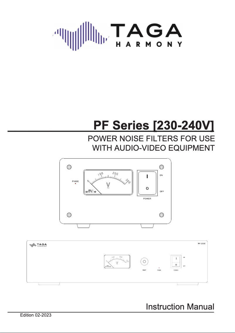 Page 1 de la notice Manuel utilisateur Taga Harmony PF-500