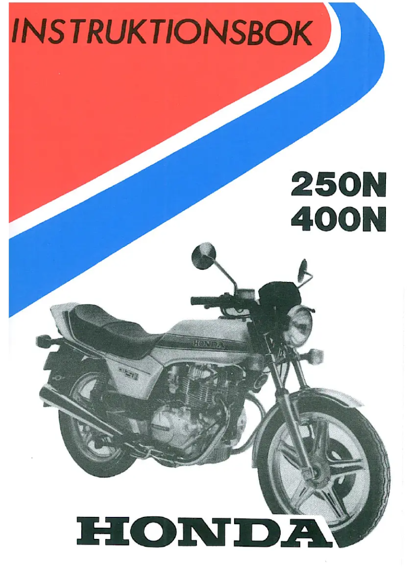 Image de la première page du manuel de l'appareil CB 250N (1989)