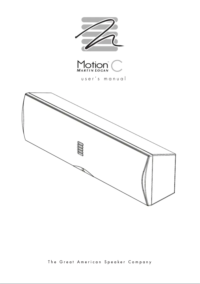 Page 1 de la notice Manuel utilisateur Martin Logan Motion C