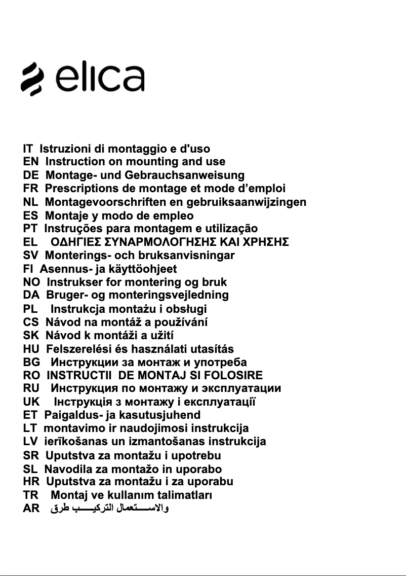 Page 1 de la notice Manuel utilisateur Elica Circus plus PRF0097372A
