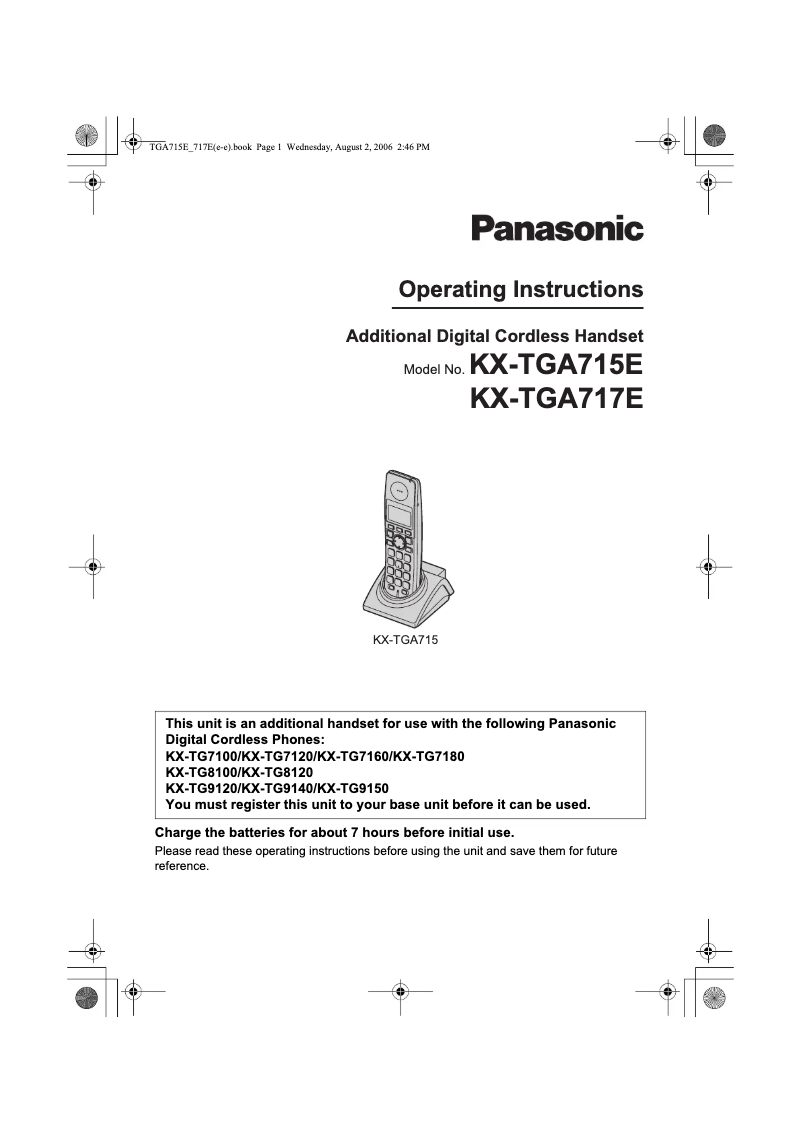 Página 1 del manual Manual de usuario Panasonic KX-TGA717E