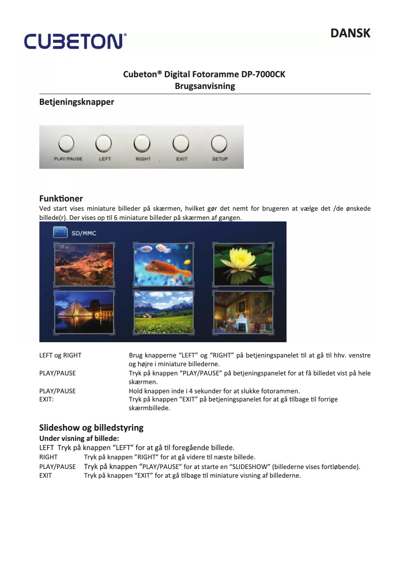 Page 1 de la notice Manuel utilisateur Cubeton DP-7000CK