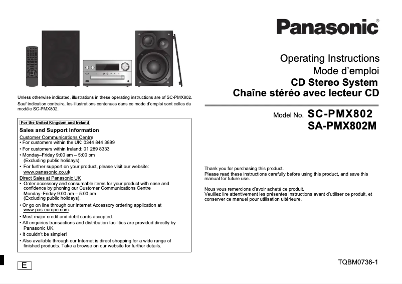 Image de la première page du manuel de l'appareil SC-PMX80
