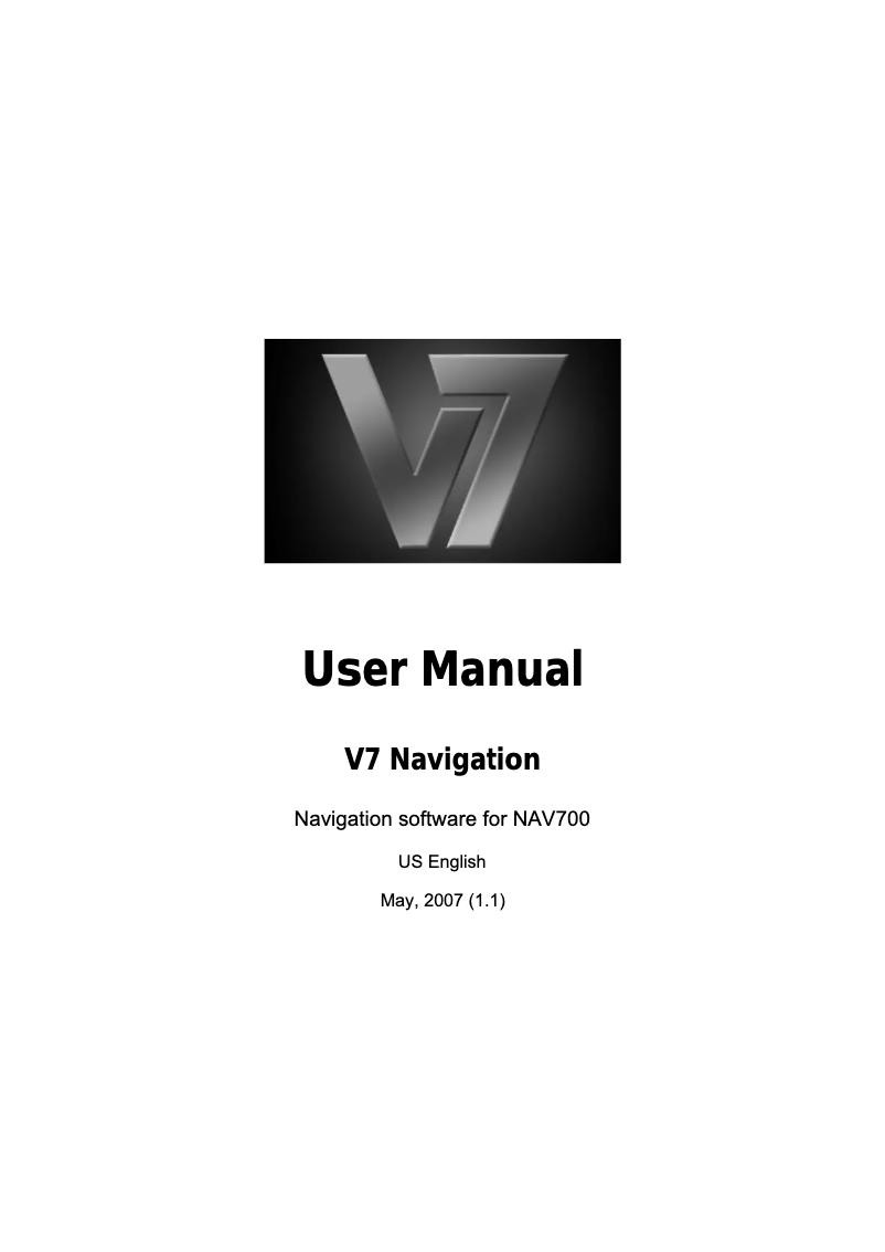 Page n°1 - Manuel utilisateur V7 NAV700