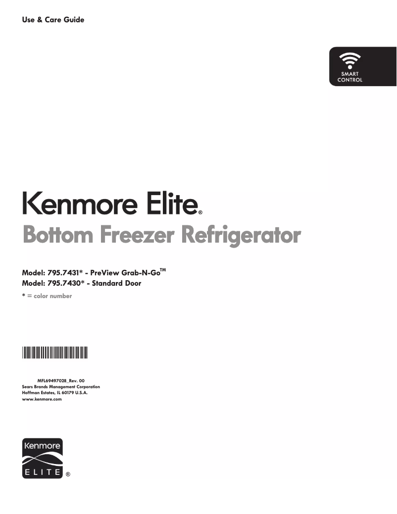 Page 1 de la notice Manuel utilisateur Kenmore 795.74309