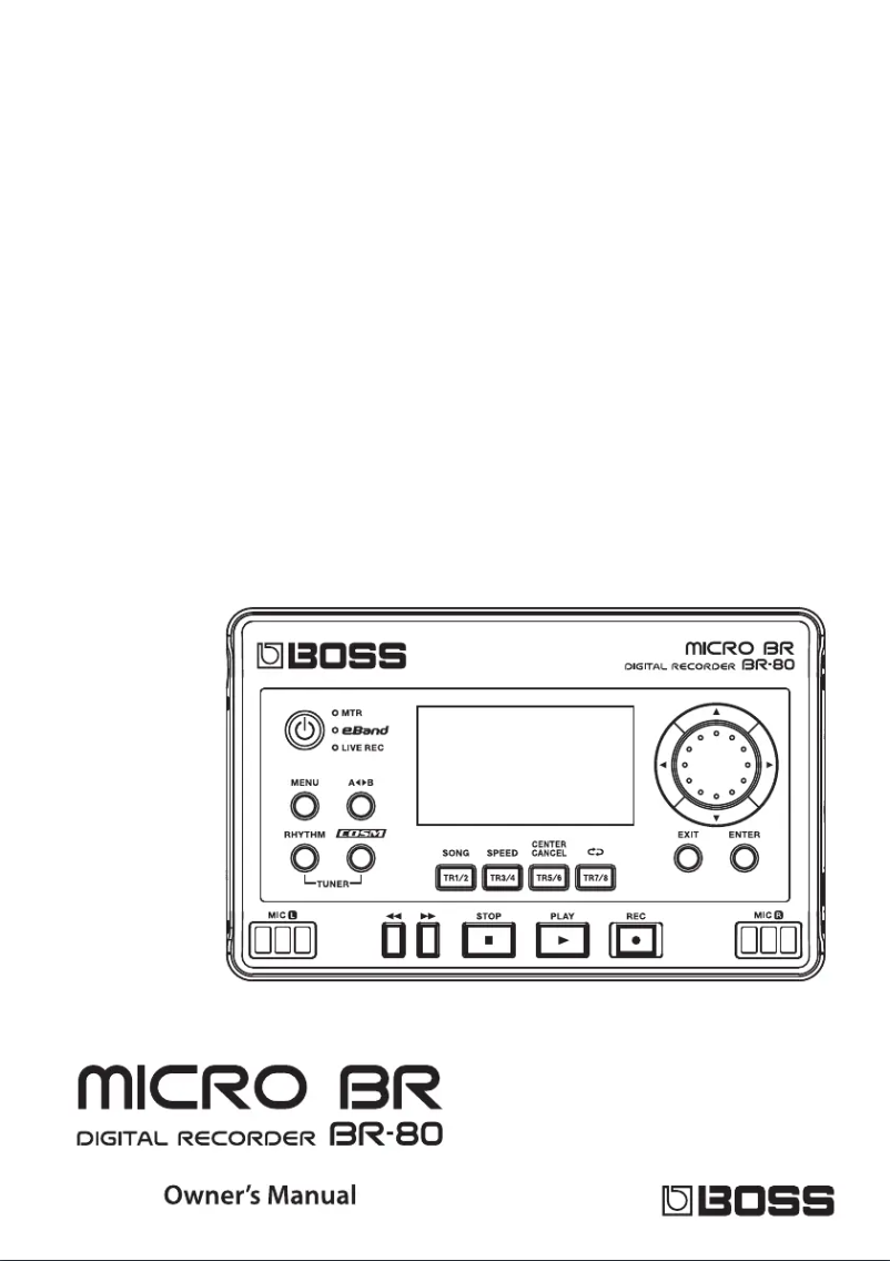 Image de la première page du manuel de l'appareil BR-80