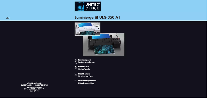 Page 1 de la notice Manuel utilisateur United Office ULG 350 A1