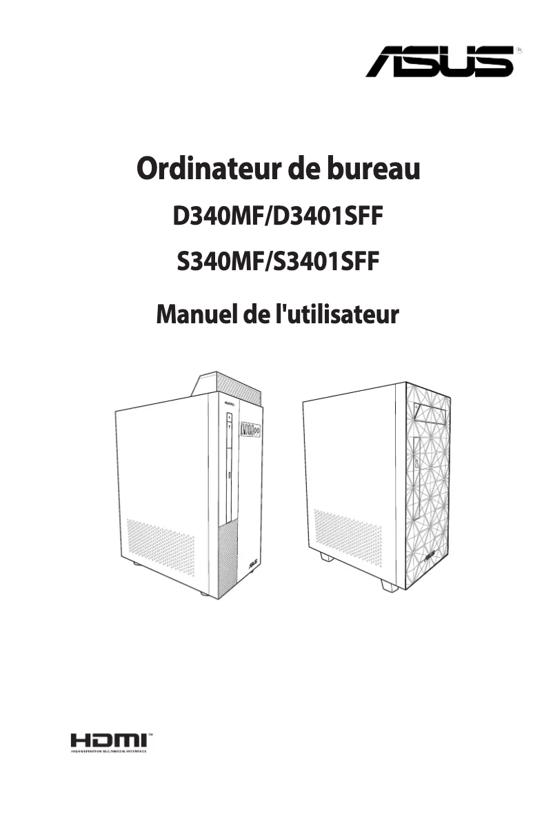 Page 1 de la notice Manuel utilisateur Asus S340MF