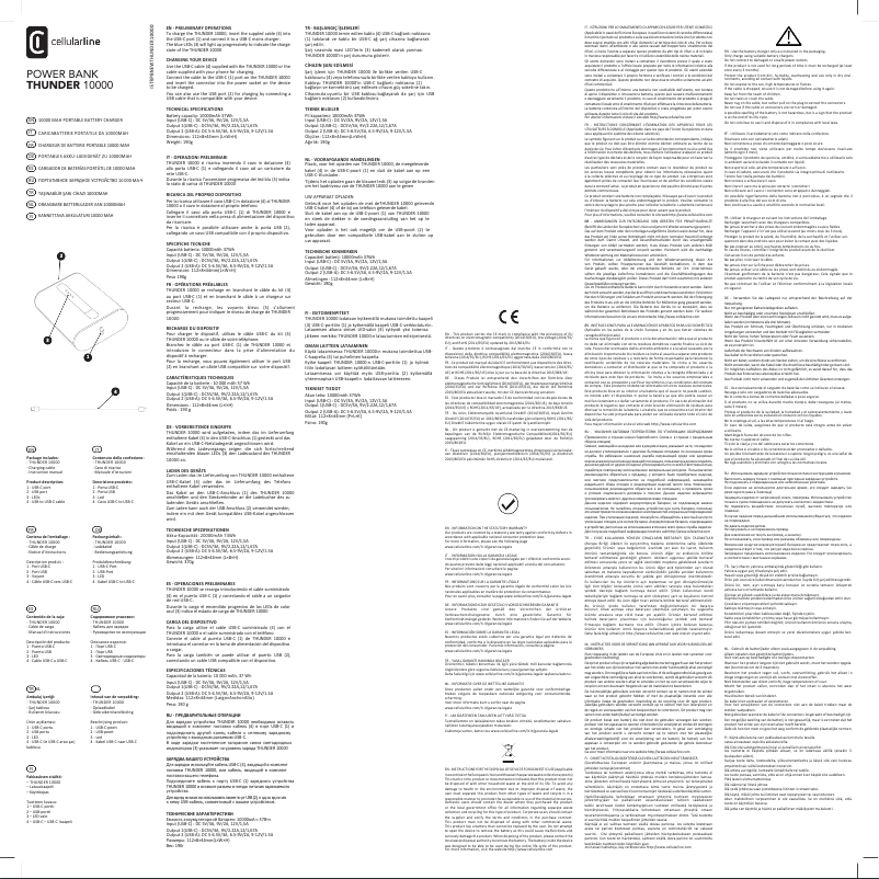 Page 1 de la notice Manuel utilisateur Cellular Line THUNDER 10000