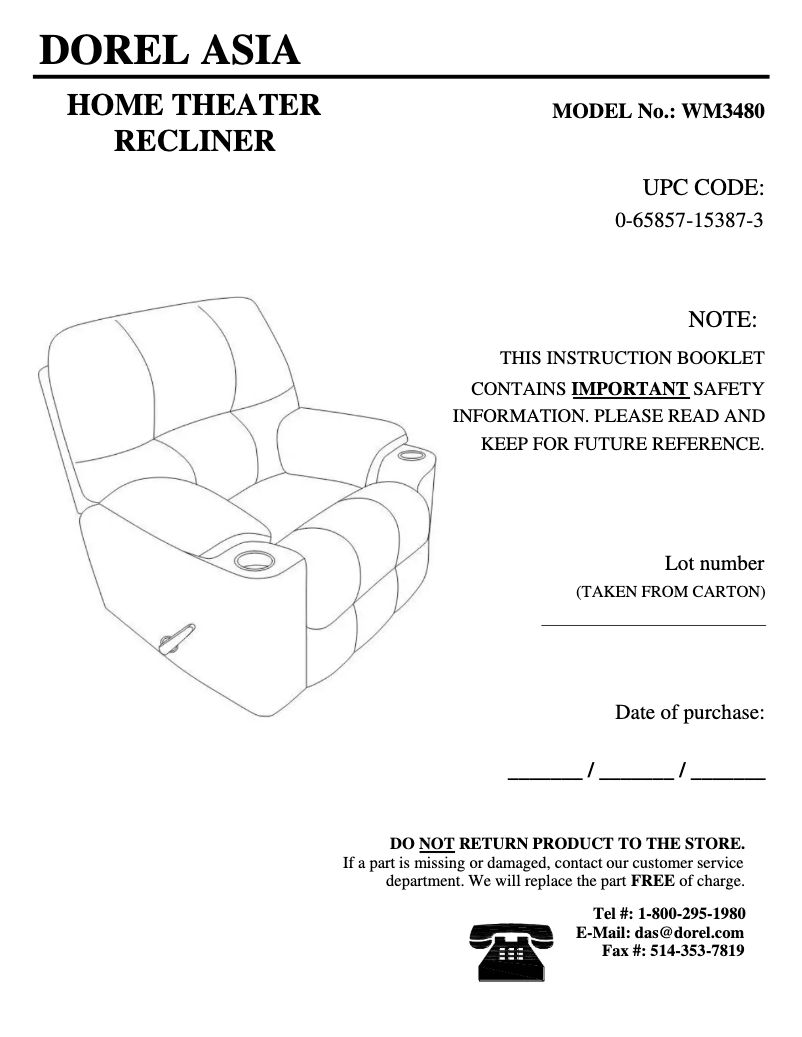 Image de la première page du manuel de l'appareil WM3480