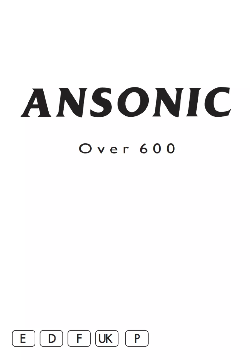 Page n°1 - Manuel utilisateur Ansonic Over 600