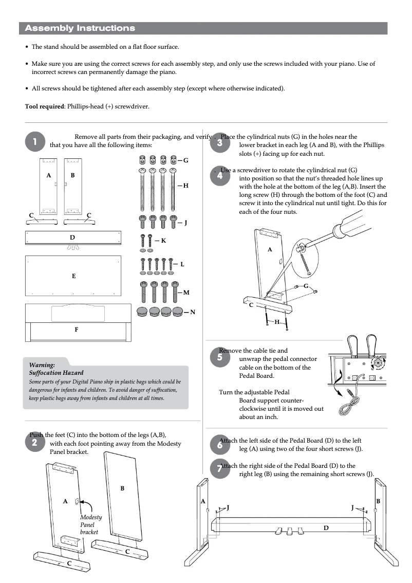 Page n°1 - Instructions / montage M-Audio DCP-300