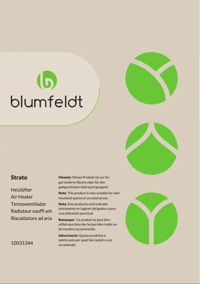 Page n°1 - Manuel utilisateur Blumfeldt Strato