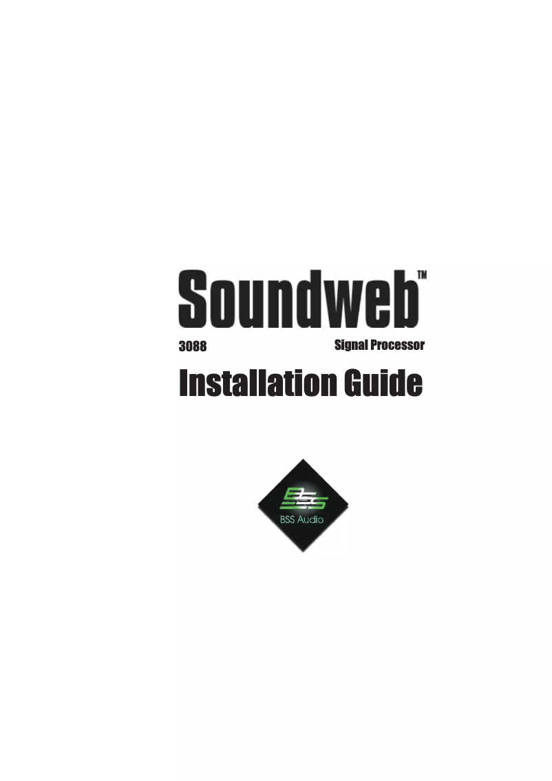 Page n°1 - Manuel utilisateur BSS Audio Soundweb 3088