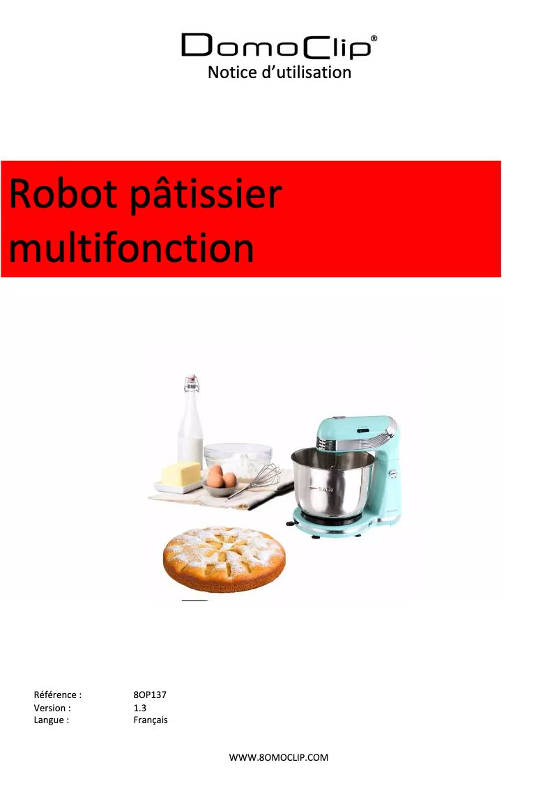 Page n°1 - Manuel utilisateur Domoclip DOP137R